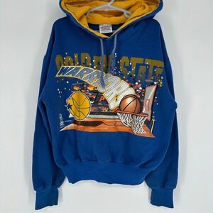 Vintage Golden State Warriors Hoodie Teamwork Kids Size M 10-12 Blue Made in USA